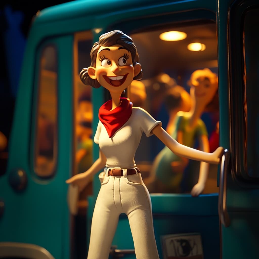 Joven disfrutando del autobús