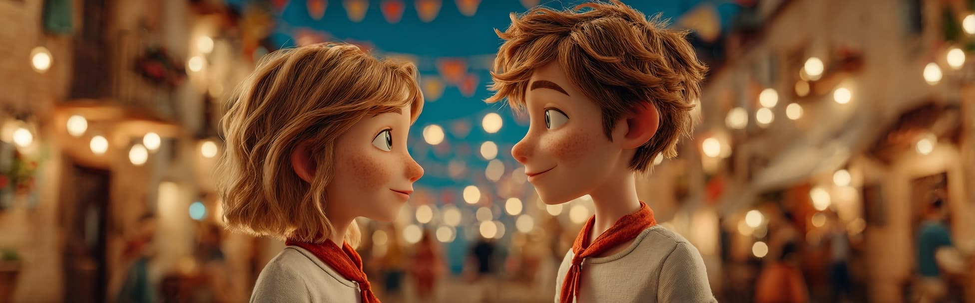 Pareja mirándose en fiestas