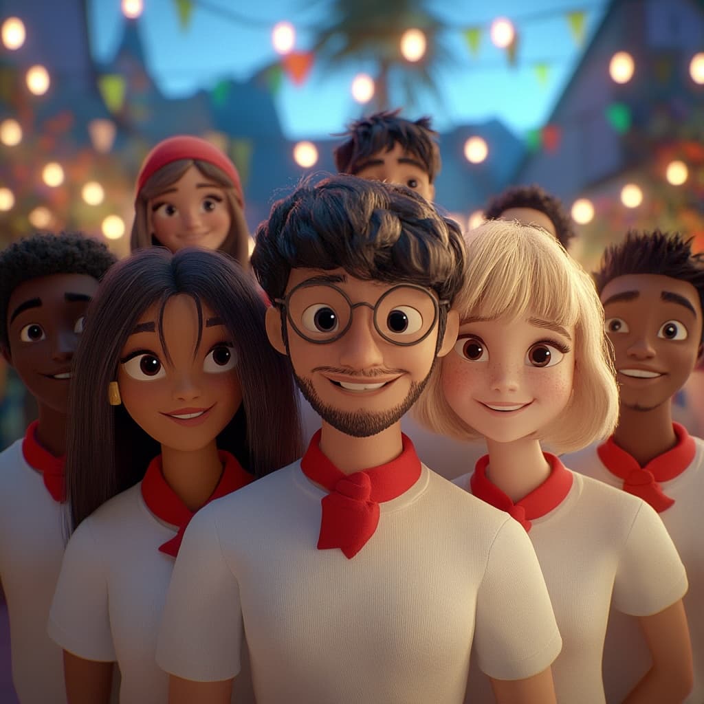 Grupo de jóvenes en fiestas